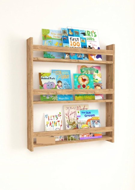 رف كتب مونتسوري ( 3 رفوف ) - خشبي