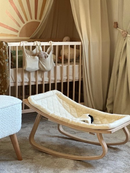 كرسي هزاز خشب - بيج