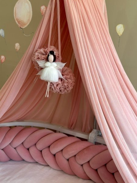 مفرش سرير طقم جدله - لون زهري بارد