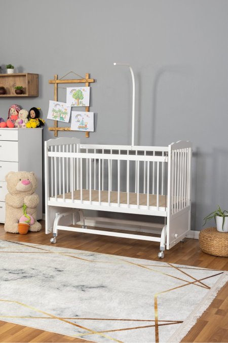 سرير خشب زان ابيض 120*60 - بدون مفرش